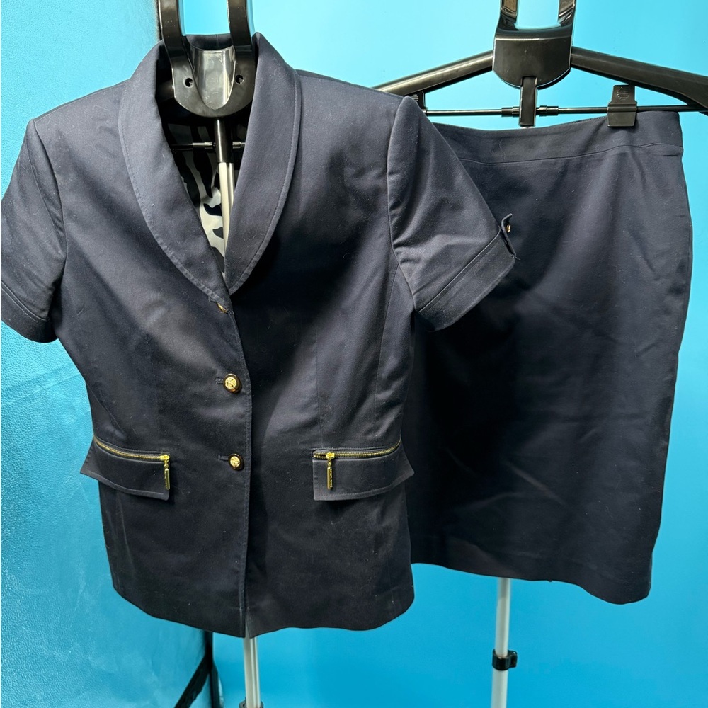 John Meyer Woman Navy Blue Blazer SkirtSuit, Skirt Set size 8 Church Work